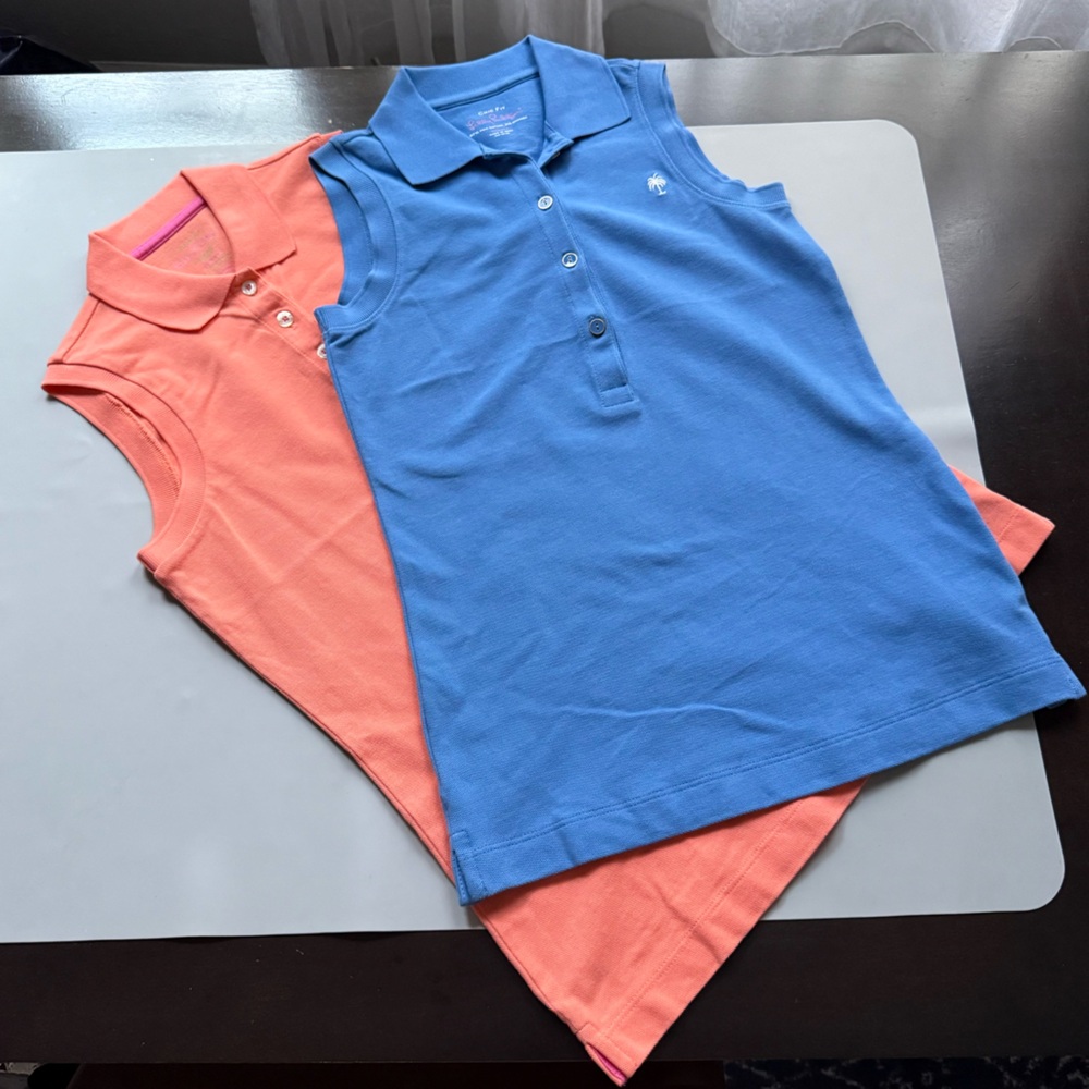 Lilly Pulitzer Sleeveless Polo Tops in Blue and Coral